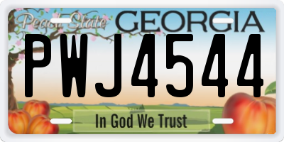GA license plate PWJ4544