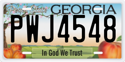 GA license plate PWJ4548