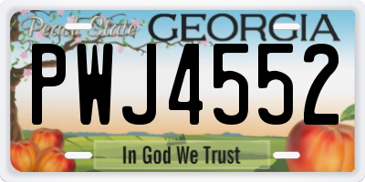 GA license plate PWJ4552