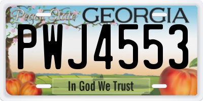 GA license plate PWJ4553