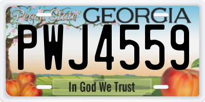 GA license plate PWJ4559