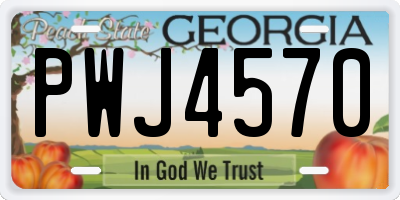 GA license plate PWJ4570
