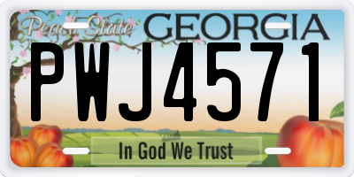 GA license plate PWJ4571
