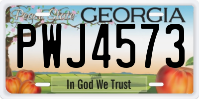 GA license plate PWJ4573
