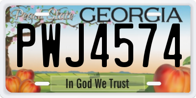 GA license plate PWJ4574