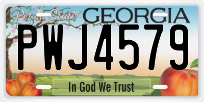 GA license plate PWJ4579