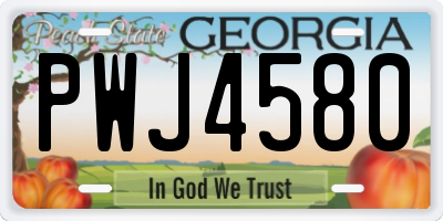 GA license plate PWJ4580