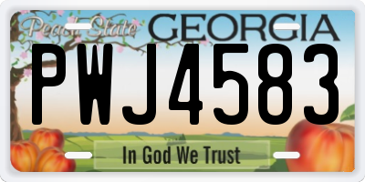 GA license plate PWJ4583