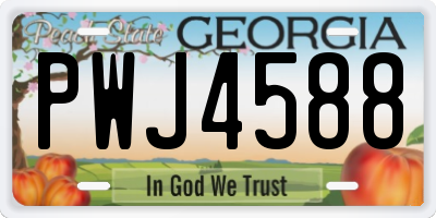 GA license plate PWJ4588
