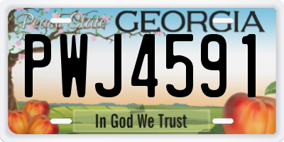 GA license plate PWJ4591