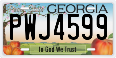 GA license plate PWJ4599