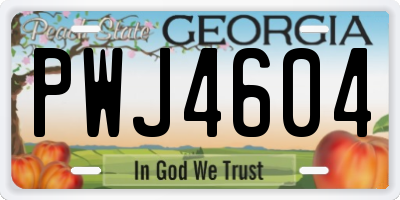 GA license plate PWJ4604