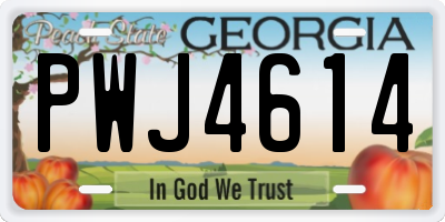 GA license plate PWJ4614