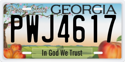 GA license plate PWJ4617