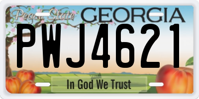 GA license plate PWJ4621