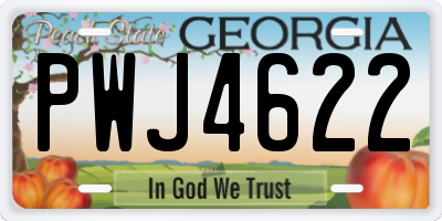 GA license plate PWJ4622