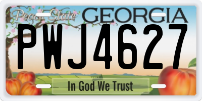 GA license plate PWJ4627