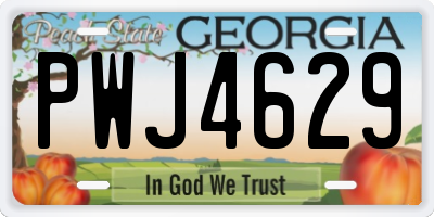 GA license plate PWJ4629