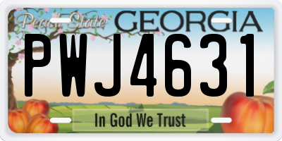 GA license plate PWJ4631
