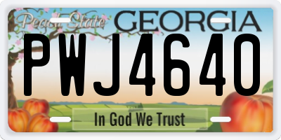 GA license plate PWJ4640