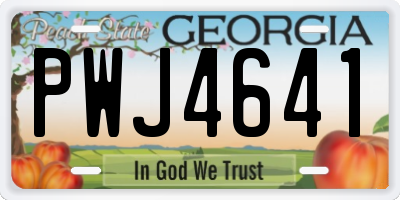 GA license plate PWJ4641