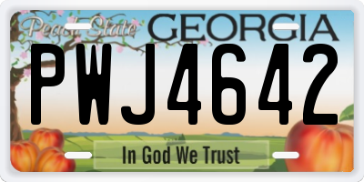 GA license plate PWJ4642