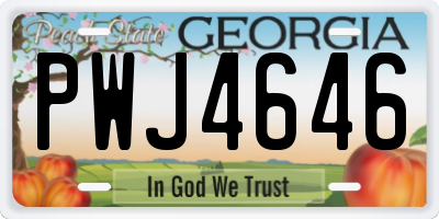 GA license plate PWJ4646