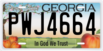 GA license plate PWJ4664
