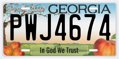 GA license plate PWJ4674