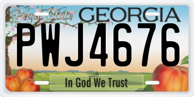 GA license plate PWJ4676