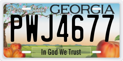 GA license plate PWJ4677
