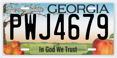 GA license plate PWJ4679