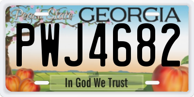 GA license plate PWJ4682