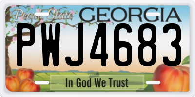 GA license plate PWJ4683