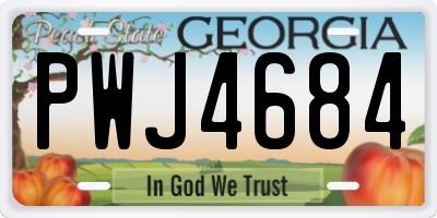 GA license plate PWJ4684