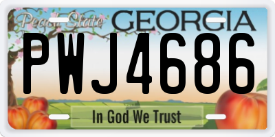 GA license plate PWJ4686
