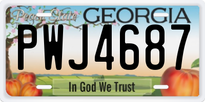 GA license plate PWJ4687