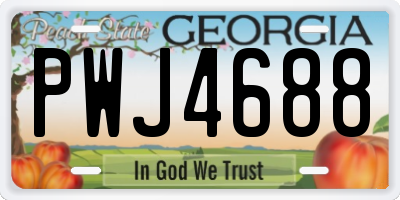 GA license plate PWJ4688