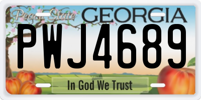 GA license plate PWJ4689