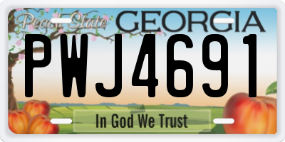 GA license plate PWJ4691