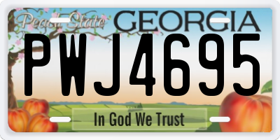 GA license plate PWJ4695
