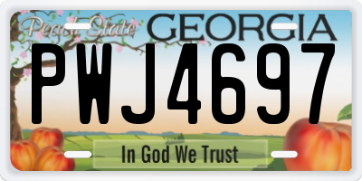GA license plate PWJ4697