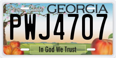 GA license plate PWJ4707