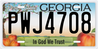GA license plate PWJ4708