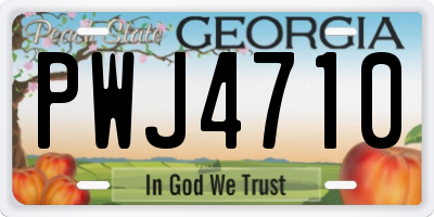 GA license plate PWJ4710