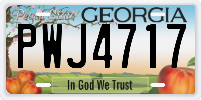 GA license plate PWJ4717