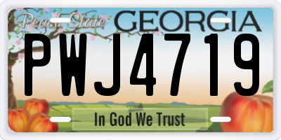 GA license plate PWJ4719