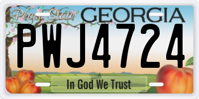 GA license plate PWJ4724