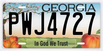 GA license plate PWJ4727