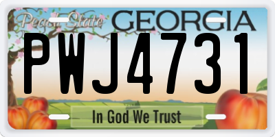 GA license plate PWJ4731